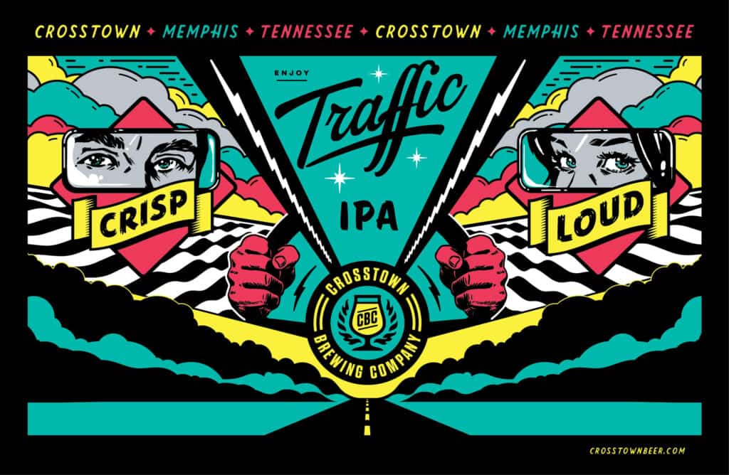 Tom Martin's design for Crosstown Brewing Company's Traffic IPA.