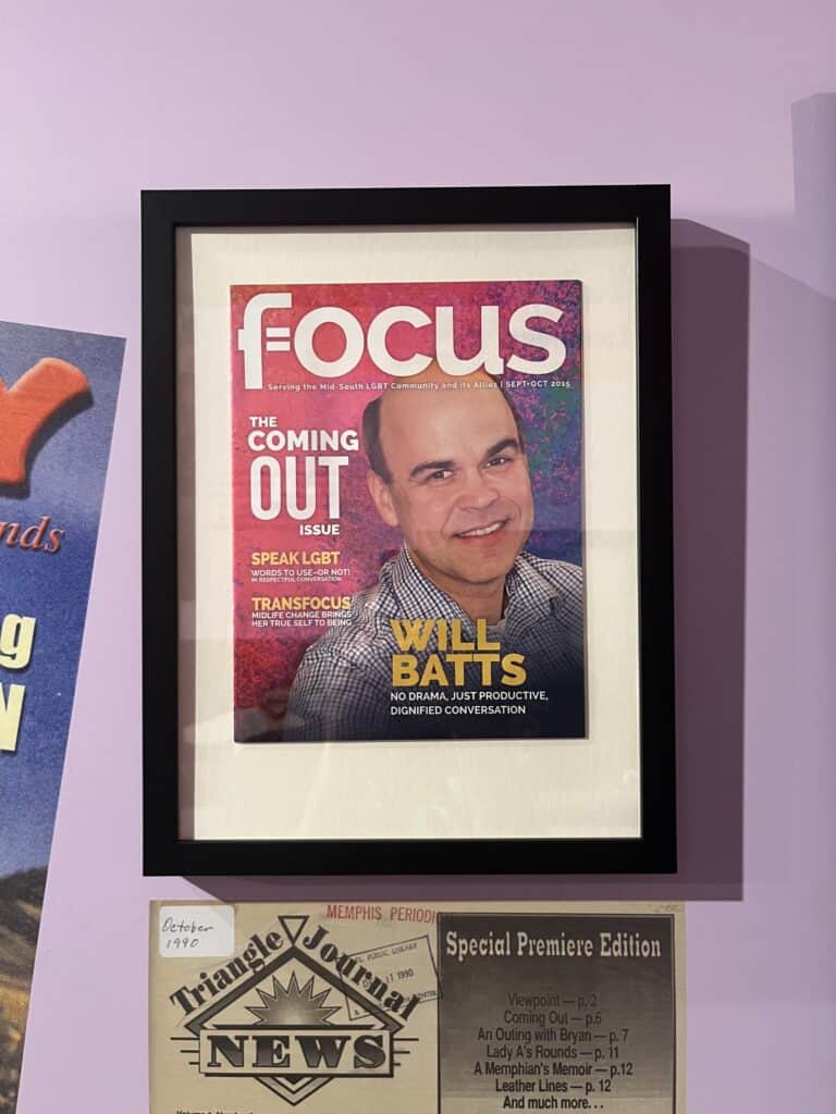 The first issue of Focus Magazine on display
